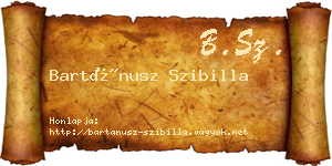 Bartánusz Szibilla névjegykártya